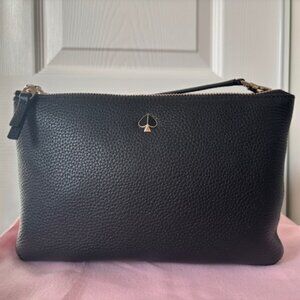 Kate Spade Polly Medium Double Gusset Crossbody Black
